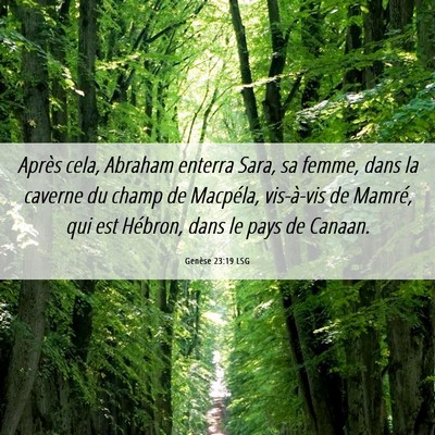 Picture 06 - Genèse 23:19 LSG - Après cela, Abraham enterra Sara, sa femme, dans - Bible Verse Picture