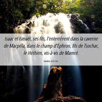 Picture 06 - Genèse 25:9 LSG - Isaac et Ismaël, ses fils, l'enterrèrent dans - Bible Verse Picture
