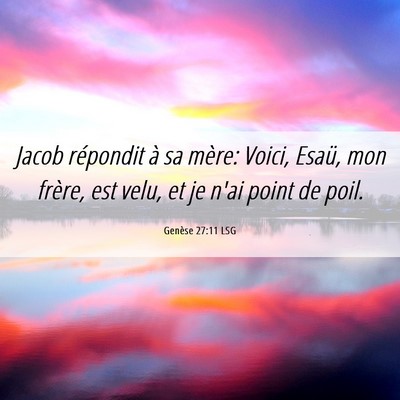 Picture 06 - Genèse 27:11 LSG - Jacob répondit à sa mère: Voici, Esaü, mon - Bible Verse Picture