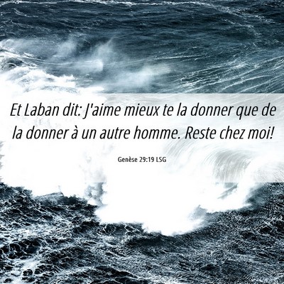 Picture 06 - Genèse 29:19 LSG - Et Laban dit: J'aime mieux te la donner que de la - Bible Verse Picture
