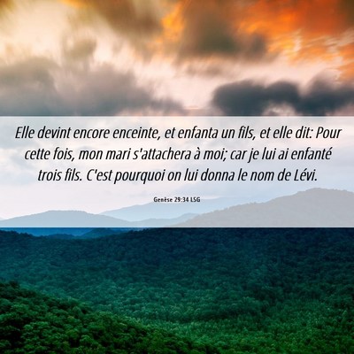 Picture 06 - Genèse 29:34 LSG - Elle devint encore enceinte, et enfanta un fils, - Bible Verse Picture