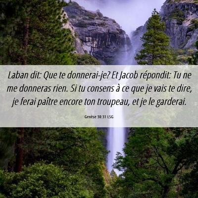 Picture 06 - Genèse 30:31 LSG - Laban dit: Que te donnerai-je? Et Jacob - Bible Verse Picture
