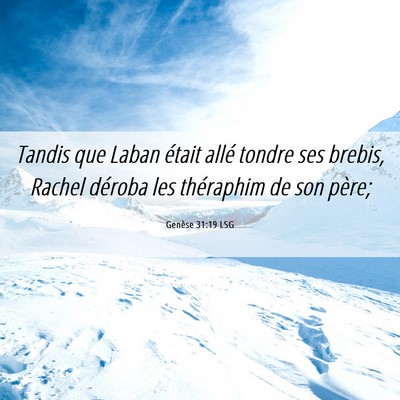 Picture 06 - Genèse 31:19 LSG - Tandis que Laban était allé tondre ses brebis, - Bible Verse Picture