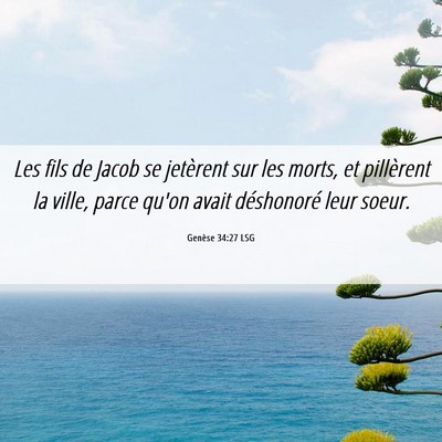 Picture 06 - Genèse 34:27 LSG - Les fils de Jacob se jetèrent sur les morts, et - Bible Verse Picture