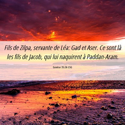 Picture 06 - Genèse 35:26 LSG - Fils de Zilpa, servante de Léa: Gad et Aser. Ce - Bible Verse Picture