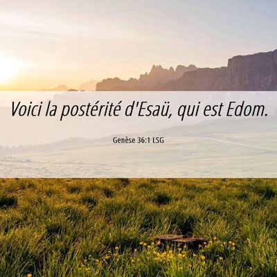 Picture 06 - Genèse 36:1 LSG - Voici la postérité d'Esaü, qui est - Bible Verse Picture