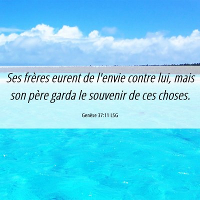 Picture 06 - Genèse 37:11 LSG - Ses frères eurent de l'envie contre lui, mais - Bible Verse Picture