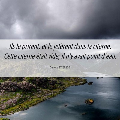 Picture 06 - Genèse 37:24 LSG - Ils le prirent, et le jetèrent dans la citerne. - Bible Verse Picture