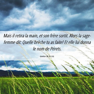 Picture 06 - Genèse 38:29 LSG - Mais il retira la main, et son frère sortit. - Bible Verse Picture