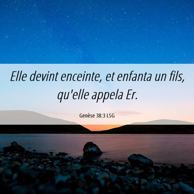 Picture 06 - Genèse 38:3 LSG - Elle devint enceinte, et enfanta un fils, qu'elle - Bible Verse Picture
