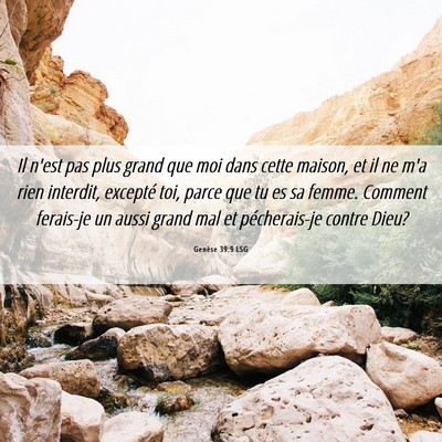 Picture 06 - Genèse 39:9 LSG - Il n'est pas plus grand que moi dans cette - Bible Verse Picture