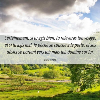Picture 06 - Genèse 4:7 LSG - Certainement, si tu agis bien, tu relèveras ton - Bible Verse Picture