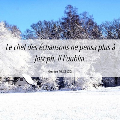 Picture 06 - Genèse 40:23 LSG - Le chef des échansons ne pensa plus à Joseph. - Bible Verse Picture