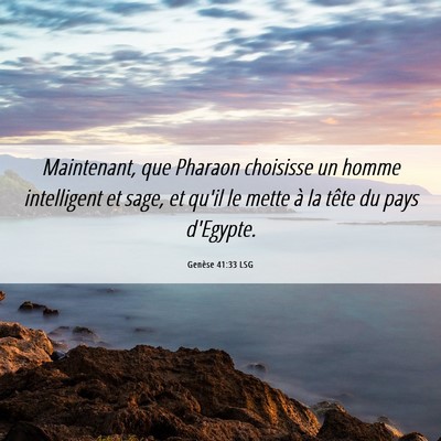 Picture 06 - Genèse 41:33 LSG - Maintenant, que Pharaon choisisse un homme - Bible Verse Picture