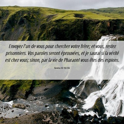 Picture 06 - Genèse 42:16 LSG - Envoyez l'un de vous pour chercher votre frère; - Bible Verse Picture