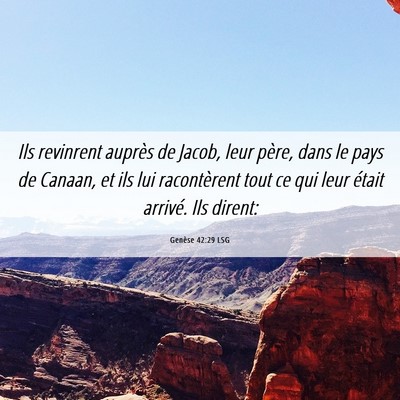 Picture 06 - Genèse 42:29 LSG - Ils revinrent auprès de Jacob, leur père, dans - Bible Verse Picture