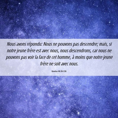 Picture 06 - Genèse 44:26 LSG - Nous avons répondu: Nous ne pouvons pas - Bible Verse Picture