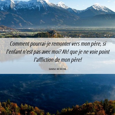 Picture 06 - Genèse 44:34 LSG - Comment pourrai-je remonter vers mon père, si - Bible Verse Picture