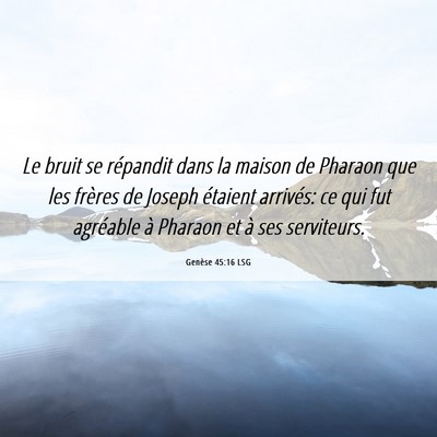 Picture 06 - Genèse 45:16 LSG - Le bruit se répandit dans la maison de Pharaon - Bible Verse Picture