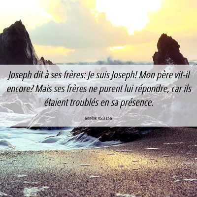 Picture 06 - Genèse 45:3 LSG - Joseph dit à ses frères: Je suis Joseph! Mon - Bible Verse Picture