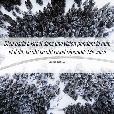 Picture 06 - Genèse 46:2 LSG - Dieu parla à Israël dans une vision pendant la - Bible Verse Picture