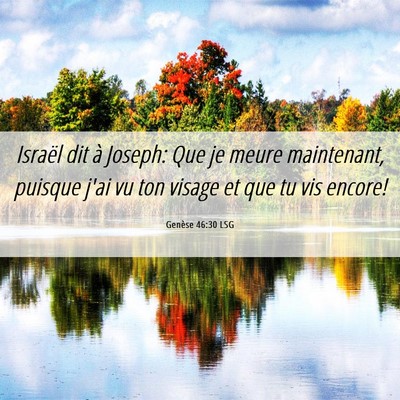 Picture 06 - Genèse 46:30 LSG - Israël dit à Joseph: Que je meure maintenant, - Bible Verse Picture