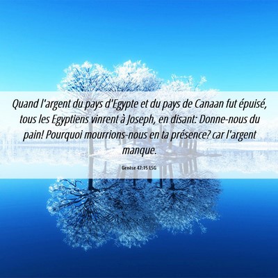 Picture 06 - Genèse 47:15 LSG - Quand l'argent du pays d'Egypte et du pays de - Bible Verse Picture