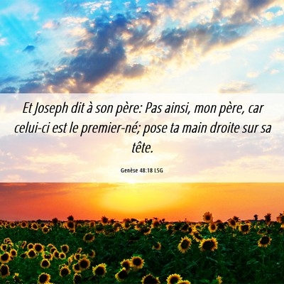 Picture 06 - Genèse 48:18 LSG - Et Joseph dit à son père: Pas ainsi, mon père, - Bible Verse Picture
