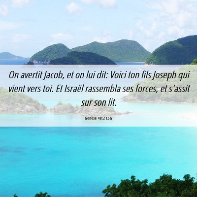 Picture 06 - Genèse 48:2 LSG - On avertit Jacob, et on lui dit: Voici ton fils - Bible Verse Picture