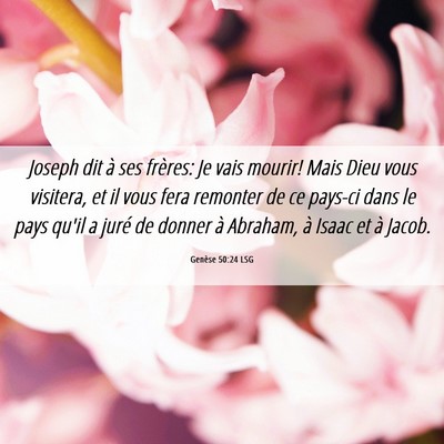 Picture 06 - Genèse 50:24 LSG - Joseph dit à ses frères: Je vais mourir! Mais - Bible Verse Picture