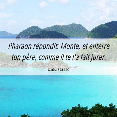 Picture 06 - Genèse 50:6 LSG - Pharaon répondit: Monte, et enterre ton père, - Bible Verse Picture