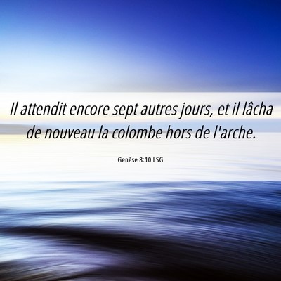 Picture 06 - Genèse 8:10 LSG - Il attendit encore sept autres jours, et il - Bible Verse Picture