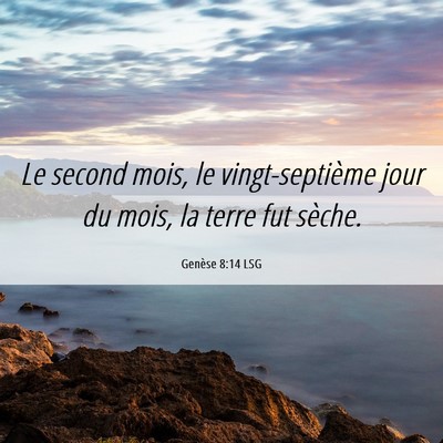 Picture 06 - Genèse 8:14 LSG - Le second mois, le vingt-septième jour du mois, - Bible Verse Picture