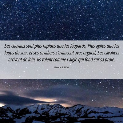 Picture 06 - Habacuc 1:8 LSG - Ses chevaux sont plus rapides que les léopards, - Bible Verse Picture