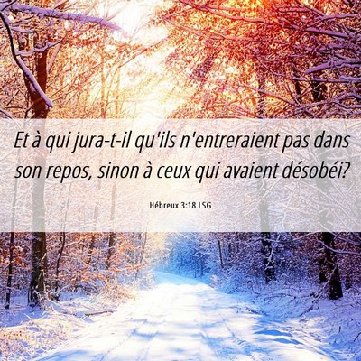 Picture 06 - Hébreux 3:18 LSG - Et à qui jura-t-il qu'ils n'entreraient pas dans - Bible Verse Picture