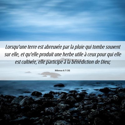 Picture 06 - Hébreux 6:7 LSG - Lorsqu'une terre est abreuvée par la pluie qui - Bible Verse Picture