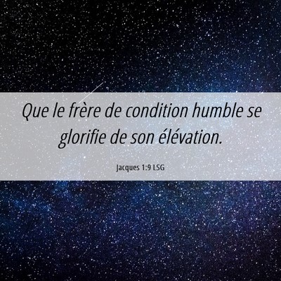 Picture 06 - Jacques 1:9 LSG - Que le frère de condition humble se glorifie de - Bible Verse Picture