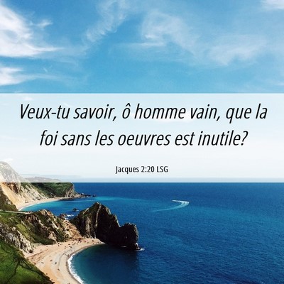 Picture 06 - Jacques 2:20 LSG - Veux-tu savoir, ô homme vain, que la foi sans - Bible Verse Picture