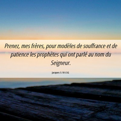 Picture 06 - Jacques 5:10 LSG - Prenez, mes frères, pour modèles de souffrance - Bible Verse Picture
