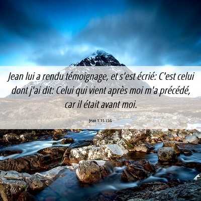 Picture 06 - Jean 1:15 LSG - Jean lui a rendu témoignage, et s'est écrié: - Bible Verse Picture