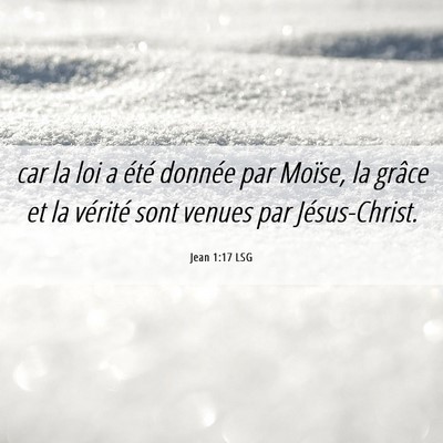 Picture 06 - Jean 1:17 LSG - car la loi a été donnée par Moïse, la grâce - Bible Verse Picture