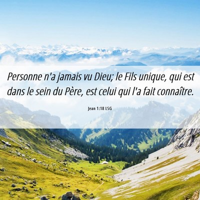 Picture 06 - Jean 1:18 LSG - Personne n'a jamais vu Dieu; le Fils unique, qui - Bible Verse Picture