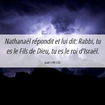 Picture 06 - Jean 1:49 LSG - Nathanaël répondit et lui dit: Rabbi, tu es le - Bible Verse Picture
