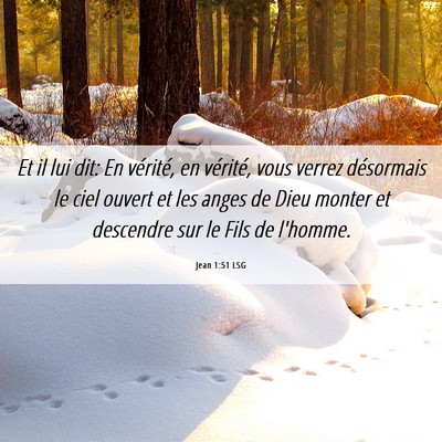 Picture 06 - Jean 1:51 LSG - Et il lui dit: En vérité, en vérité, vous - Bible Verse Picture