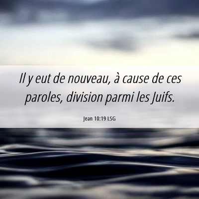 Picture 06 - Jean 10:19 LSG - Il y eut de nouveau, à cause de ces paroles, - Bible Verse Picture