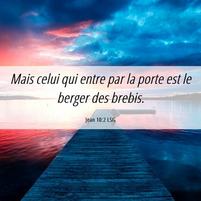 Picture 06 - Jean 10:2 LSG - Mais celui qui entre par la porte est le berger - Bible Verse Picture