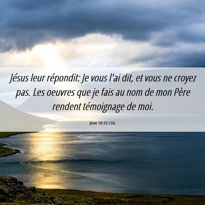 Picture 06 - Jean 10:25 LSG - Jésus leur répondit: Je vous l'ai dit, et vous - Bible Verse Picture