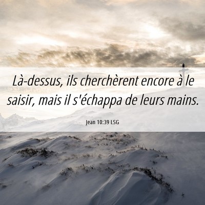 Picture 06 - Jean 10:39 LSG - Là-dessus, ils cherchèrent encore à le saisir, - Bible Verse Picture