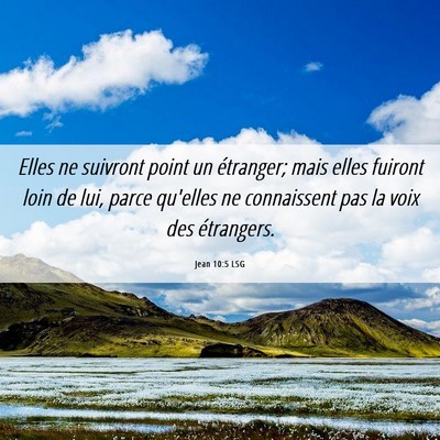 Picture 06 - Jean 10:5 LSG - Elles ne suivront point un étranger; mais elles - Bible Verse Picture