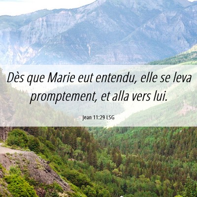 Picture 06 - Jean 11:29 LSG - Dès que Marie eut entendu, elle se leva - Bible Verse Picture